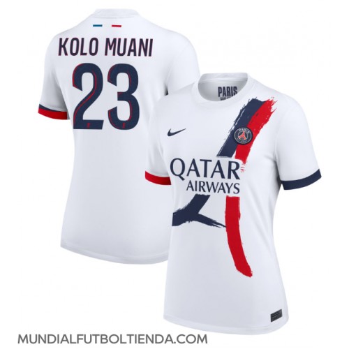 Camiseta Paris Saint-Germain Randal Kolo Muani #23 Segunda Equipación Replica 2024-25 para mujer mangas cortas